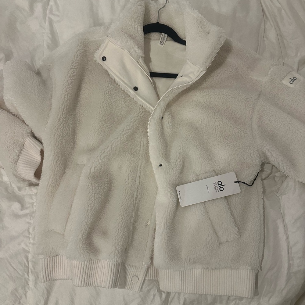 ALO Yoga White Fleece Jacket